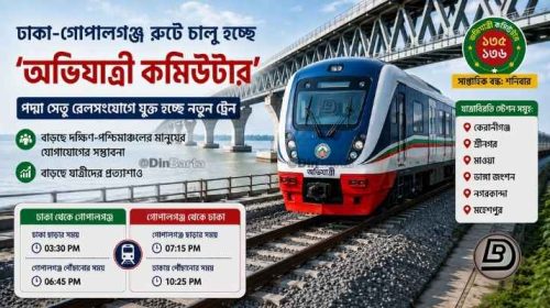 ঢাকা থেকে গোপালগঞ্জ ট্রেন